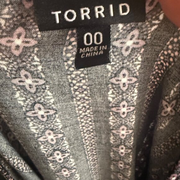 Torrid Womens Black & Pink Striped Floral Midi Dress - Picture 5 of 7